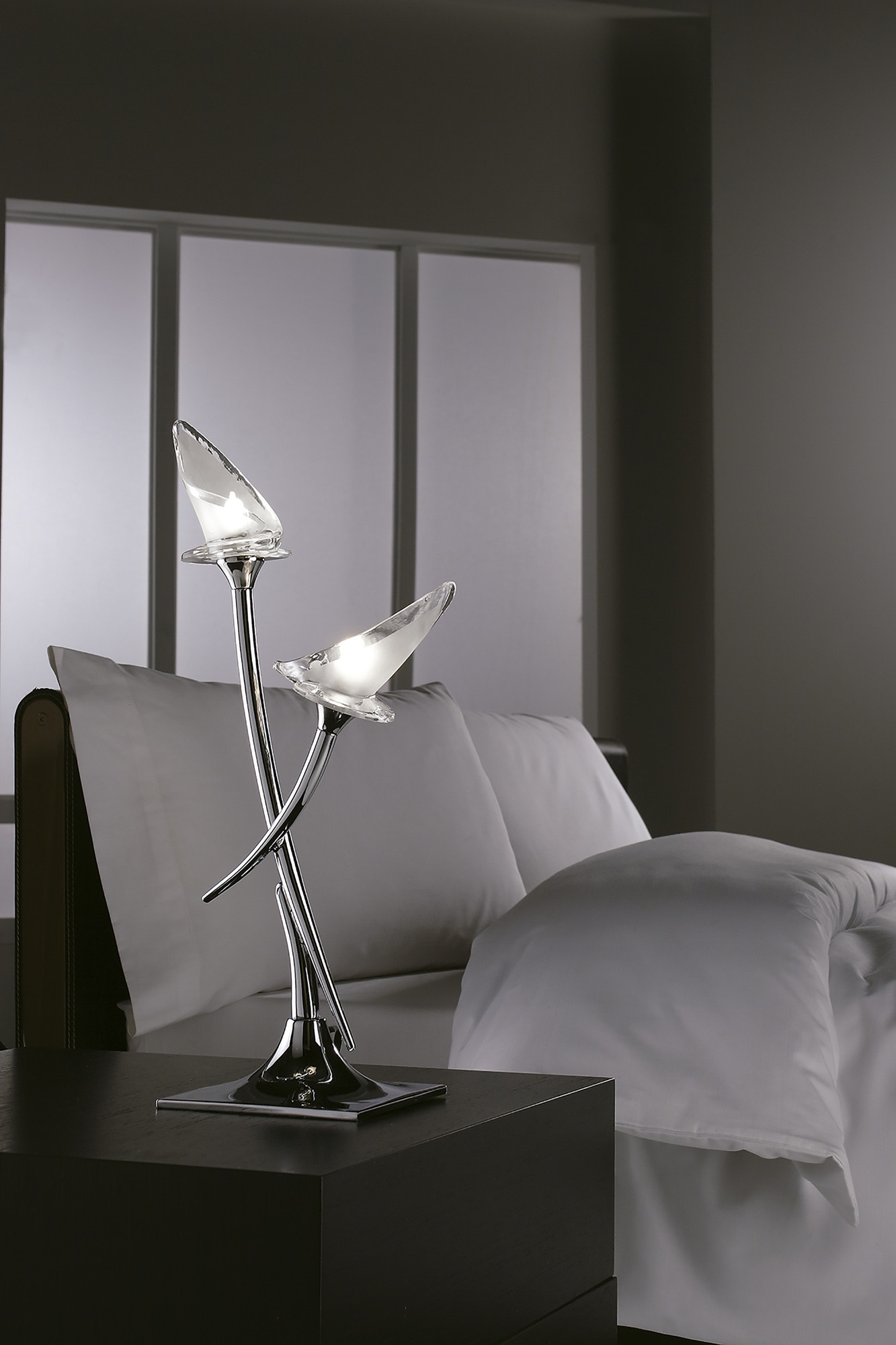 Flavia Polished Chrome Table Lamps Mantra Armed Table Lamps
